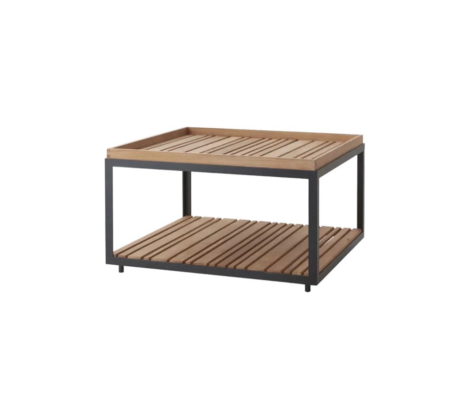 Cane-line Level Couchtisch groß lava grey teak keramik