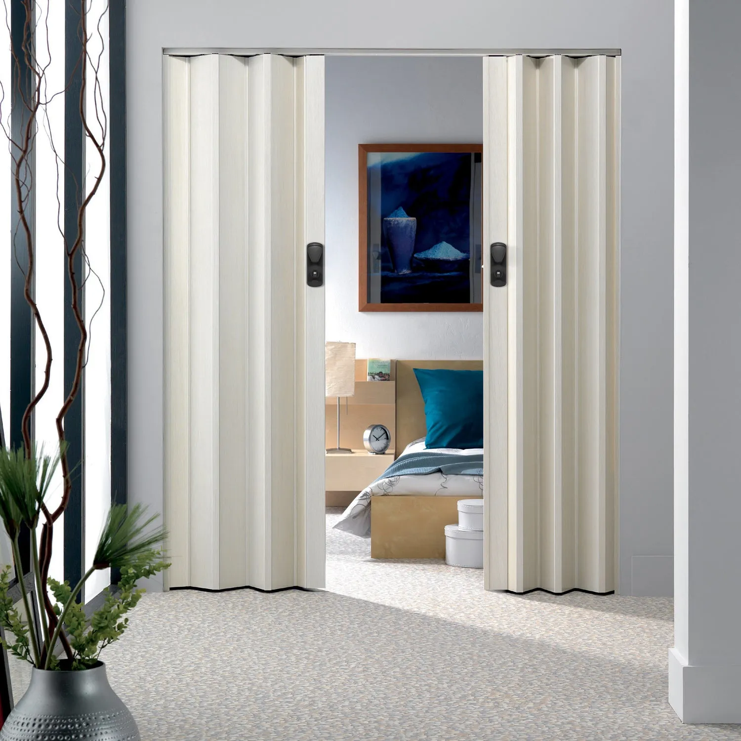 Grosfillex Axia Falttür Weiß Glanz PVC