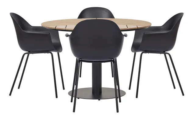 Envy Gartenmöbel-Set für 4 Personen Polywood Teak-Look 110 cm