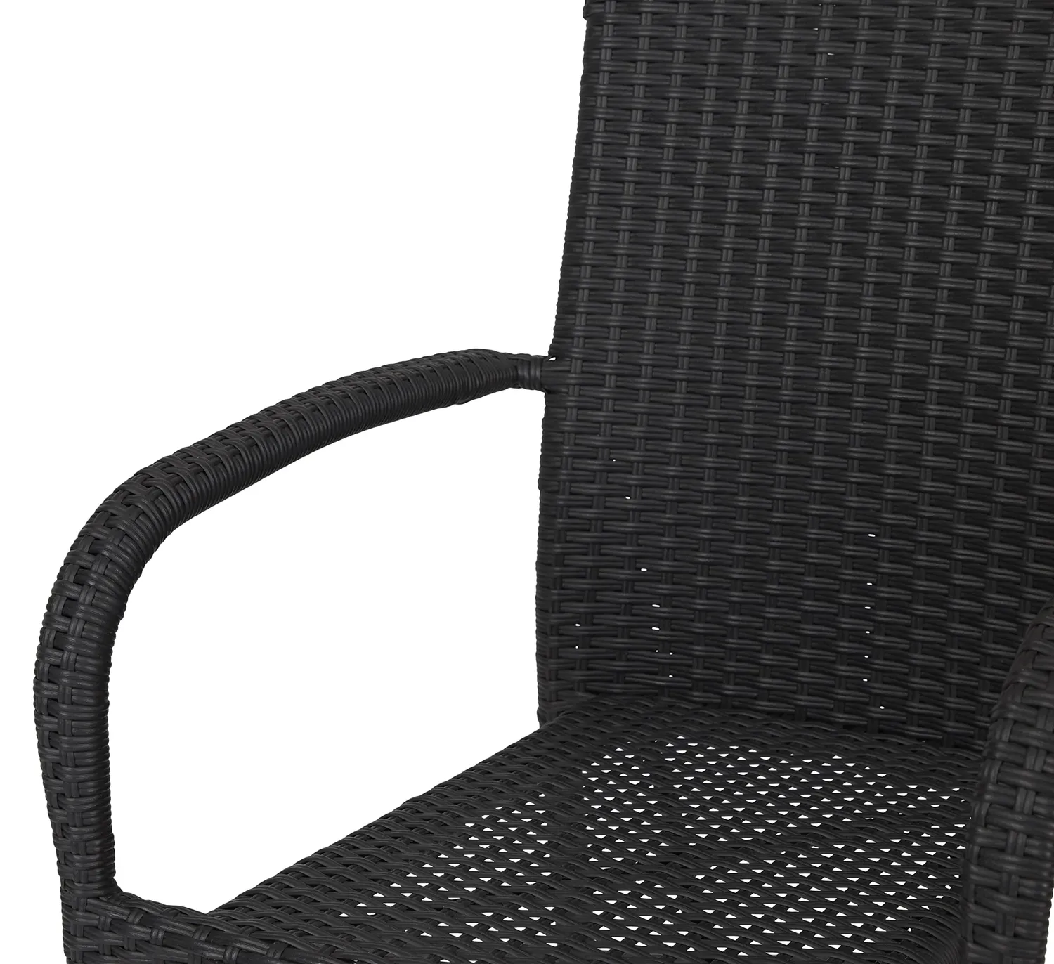 Envy Gartenmöbel-Set für 4 Personen Gartentisch Polywood schwarze Polyrattan-Stühle