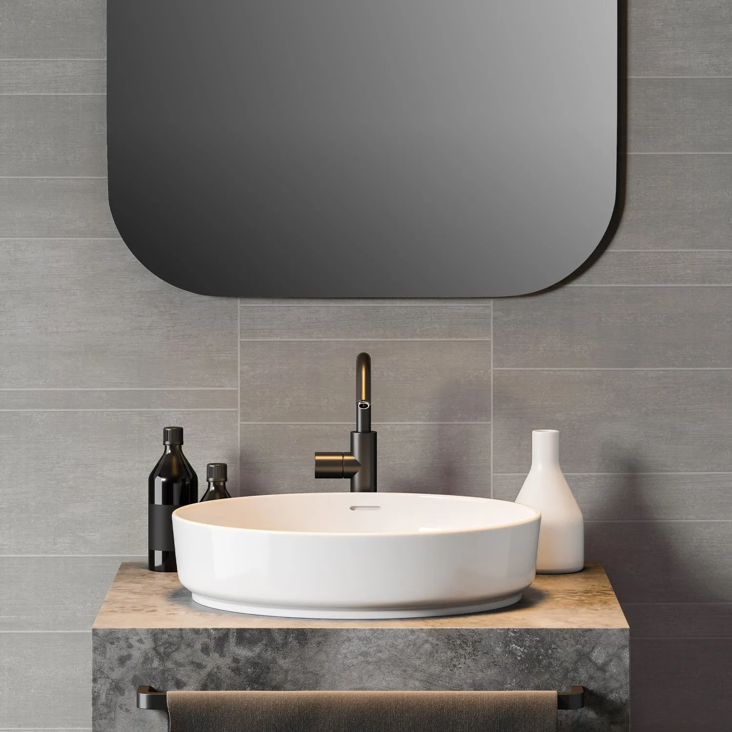Grosfillex Element Mineral Stone Tile M Anthrazit Paneel