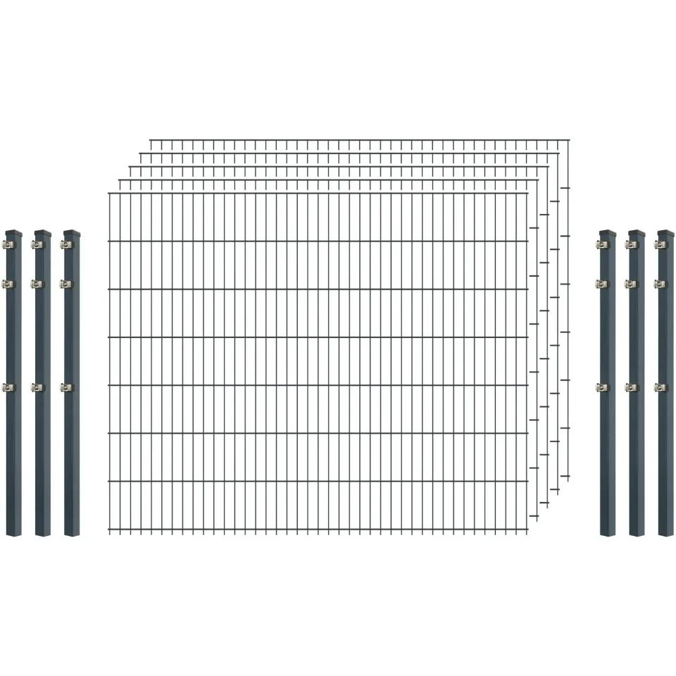 Bellamondo Standard 6/5/6 Doppelstabzaun Anthrazit 200 cm 5 Matten
