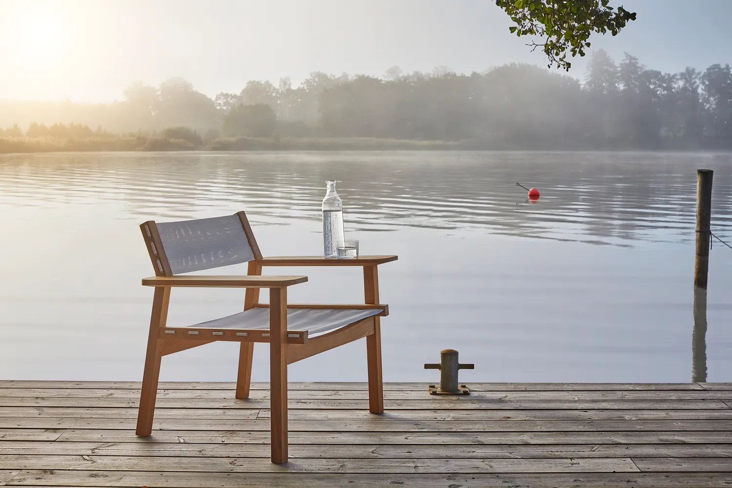 Skargaarden Djurö Loungestuhl Teakholz Geflecht