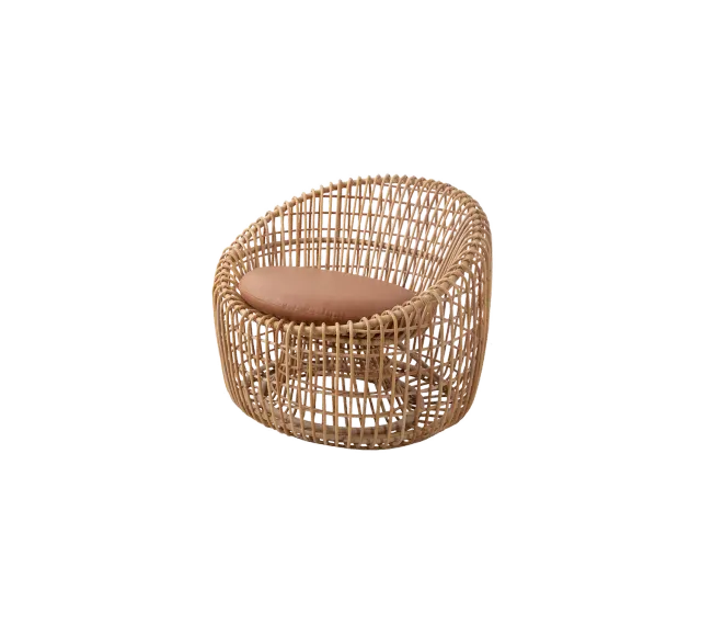 Cane-line Nest Round Chair Rattansessel natur mit Kissen-Set