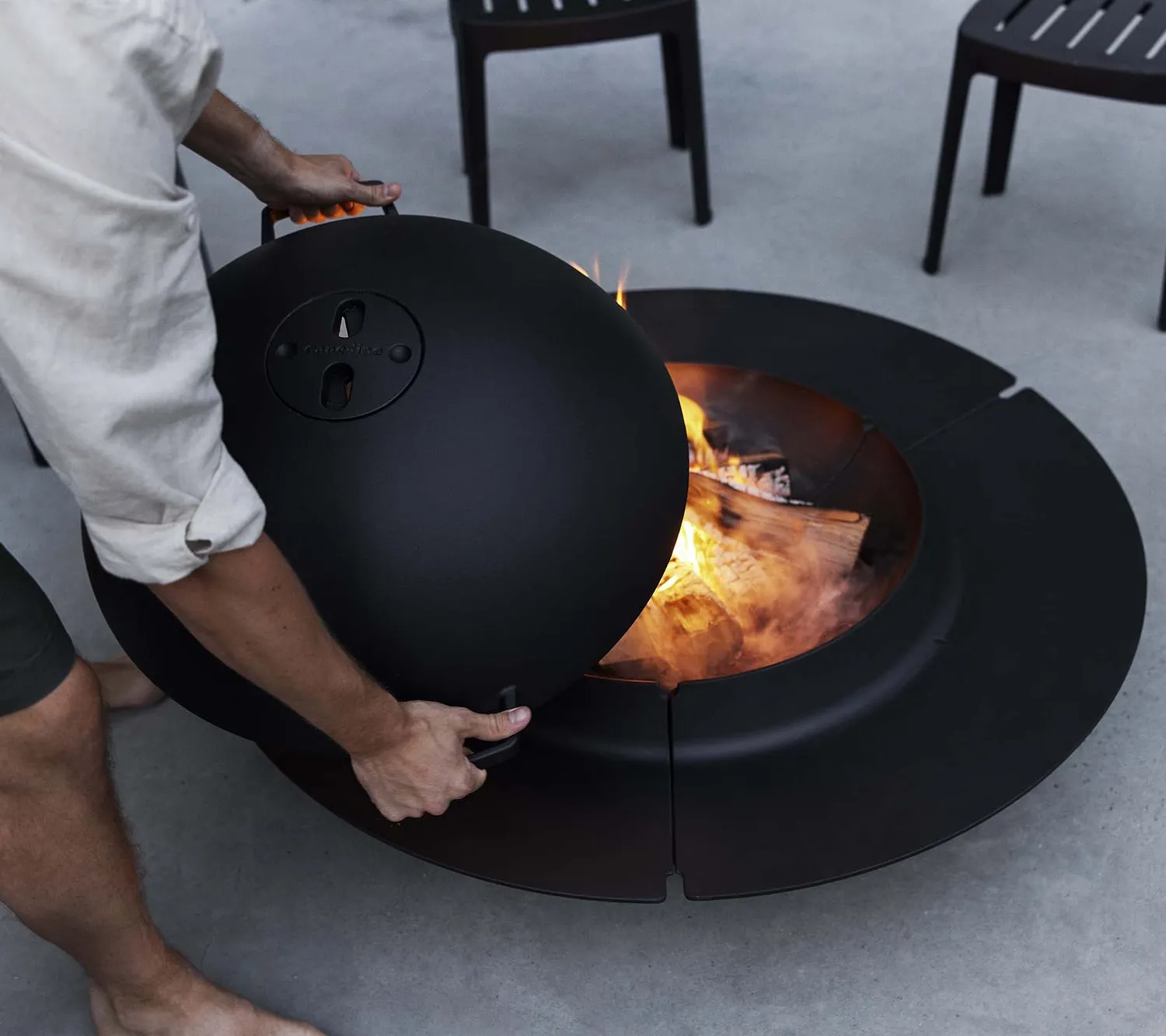 Cane-line Ember Deckel Funkenschutz schwarz Gusseisen