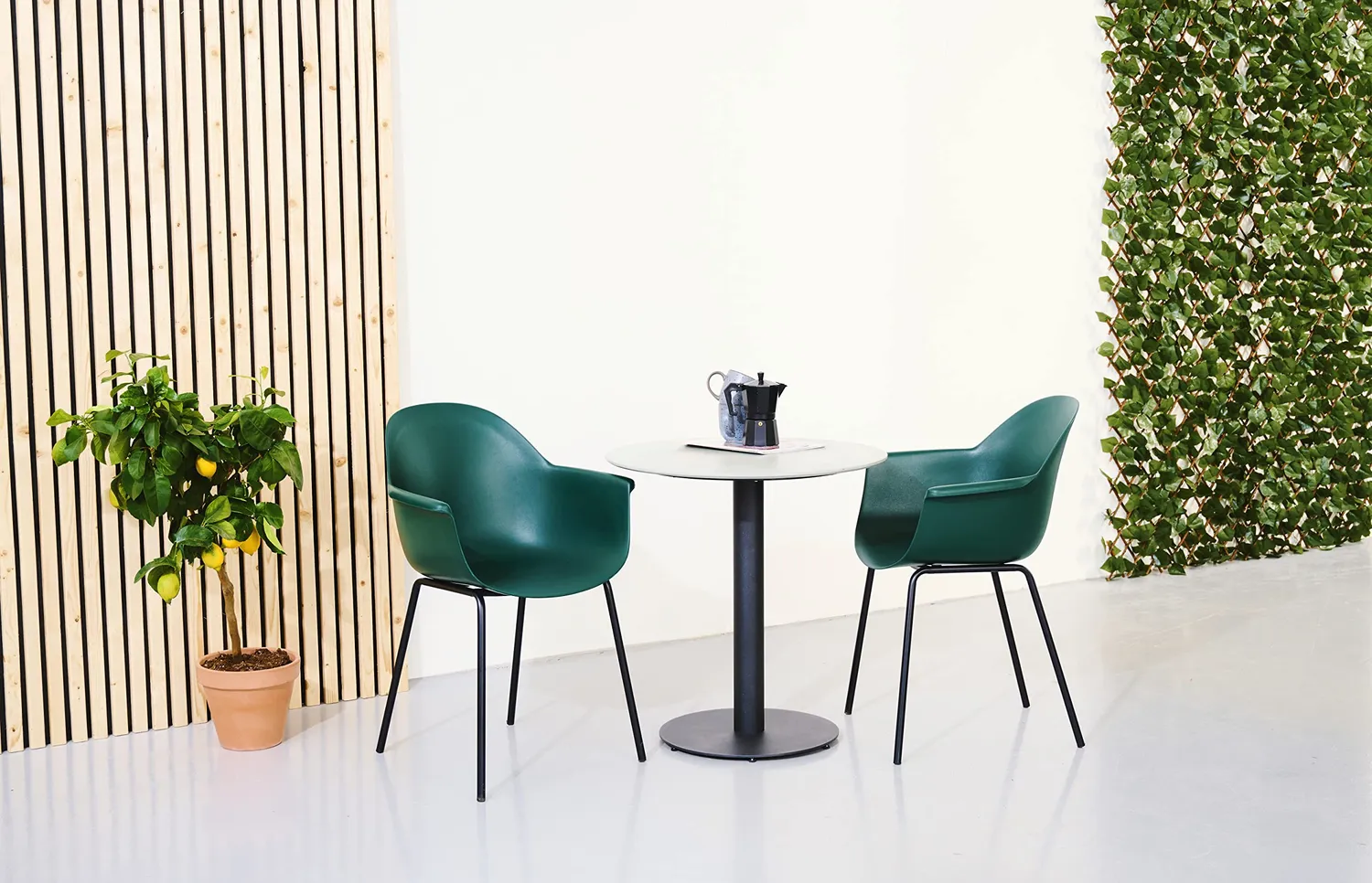 Envy Café-Set für 2 Personen Ocean-Grün 70 cm Gartentisch