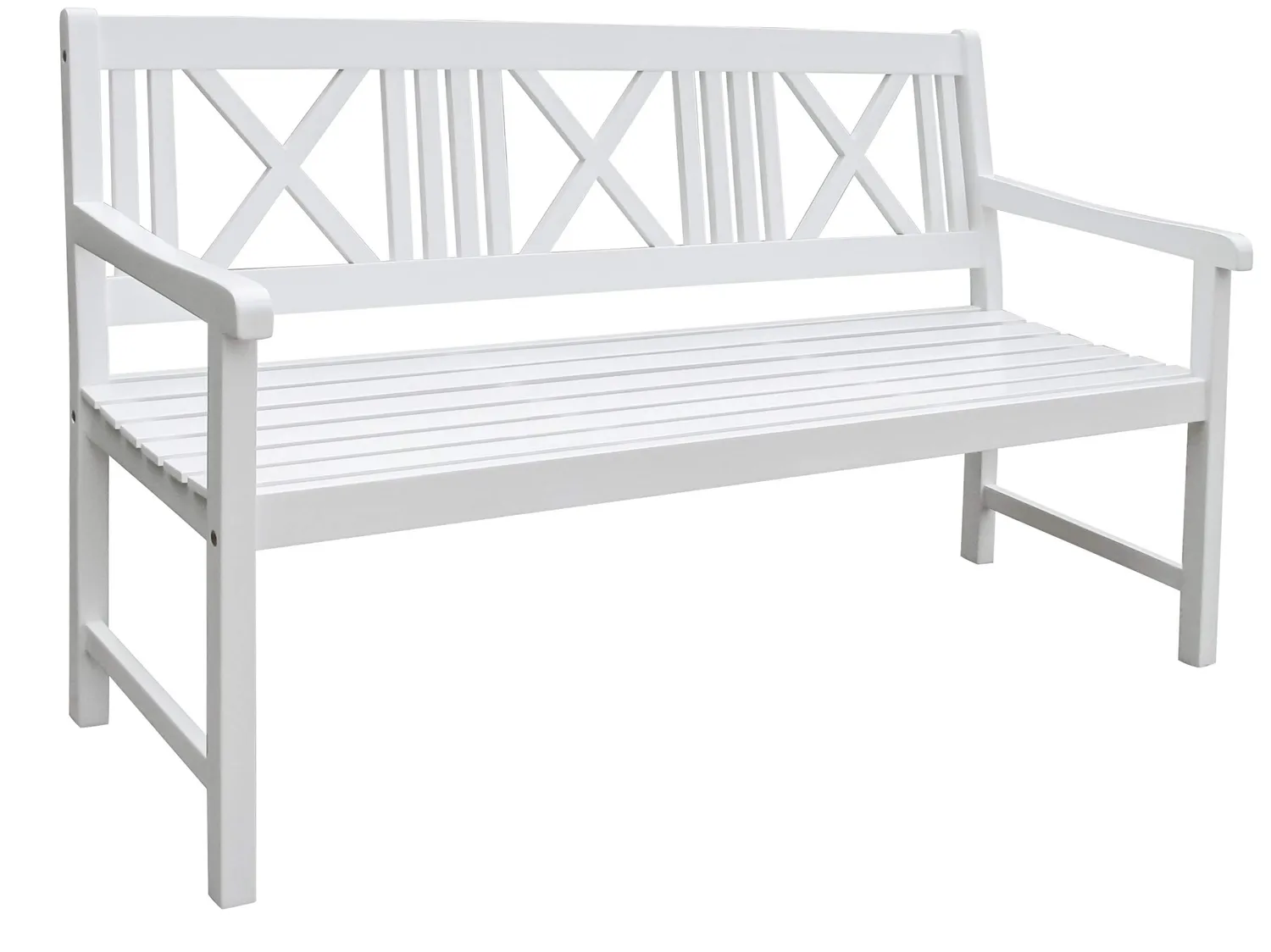 Garden Pleasure Lübeck 3-Sitzer Gartenbank Weiß Washed 160 cm