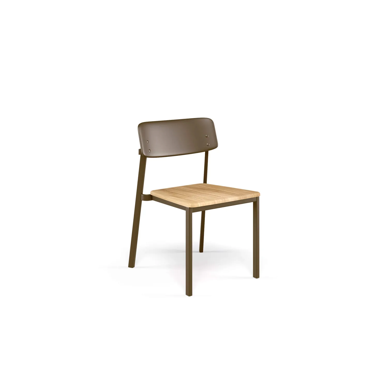 Emu Shine Stuhl Aluminium mit Teak-Armlehnen