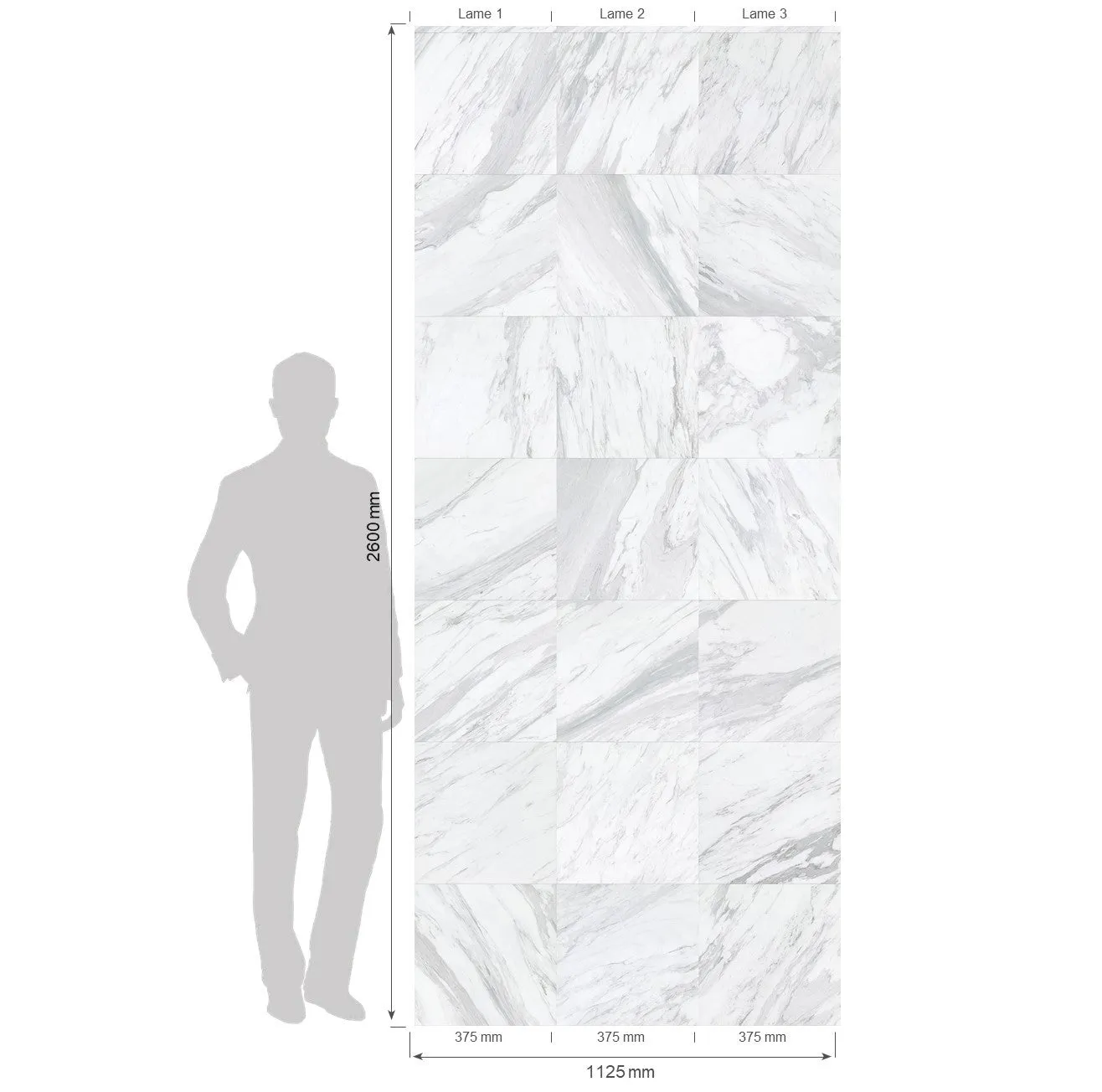 Grosfillex Element 3D Marble Tile Wandpaneel Marmor