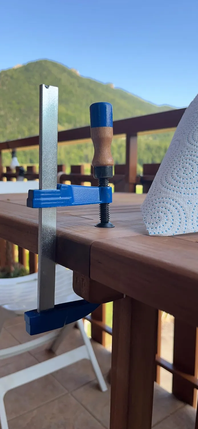 MR.DEKO Balcony Klapptisch 120 cm Teakholz oval
