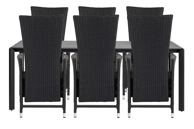 Envy Gartenmöbel-Set für 6 Personen Gartentisch 200 cm Polyrattan