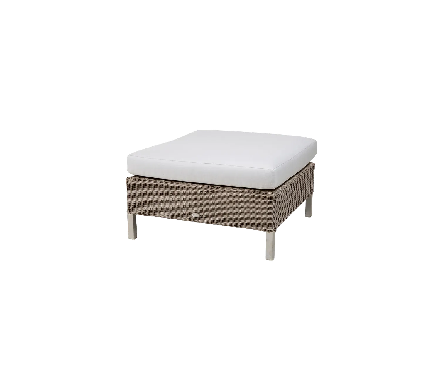 Cane-line Connect Fußhocker Taupe/Weiß QuickDry