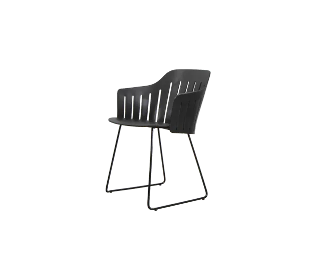 Cane-line Choice Choice chair with sled legs Gartenstuhl Schwarz Kufengestell