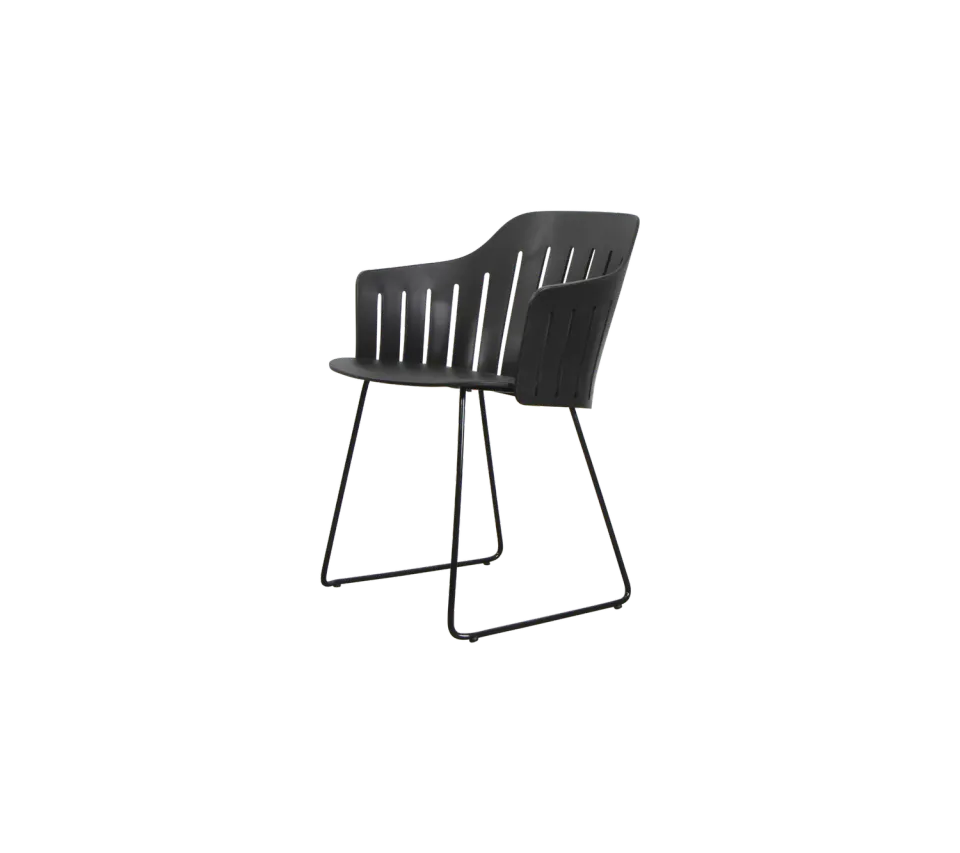 Cane-line Choice Choice chair with sled legs Gartenstuhl Schwarz Kufengestell