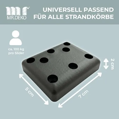 MR.DEKO Strandkorb PE Gleiter 4er-Set Möbelgleiter Kunststoff