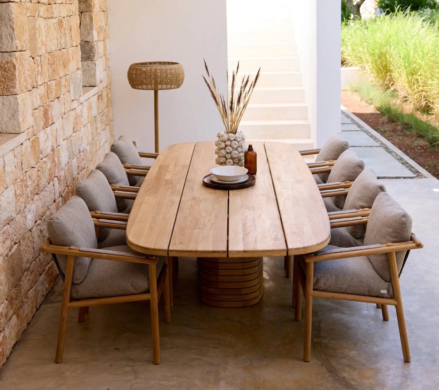 Cane-line Illusion Glow Stehlampe Solar Teak Natur