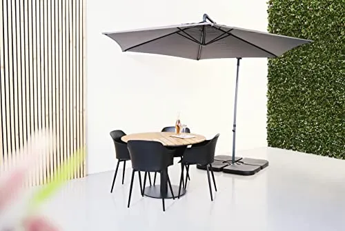 Envy Gartenmöbel-Set für 4 Personen Polywood Teak-Look 110 cm Stühle