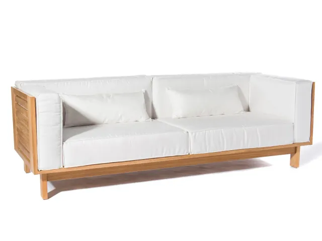 Skargaarden Skanör Sofa 3-Sitzer Teak Sunbrella Outdoor