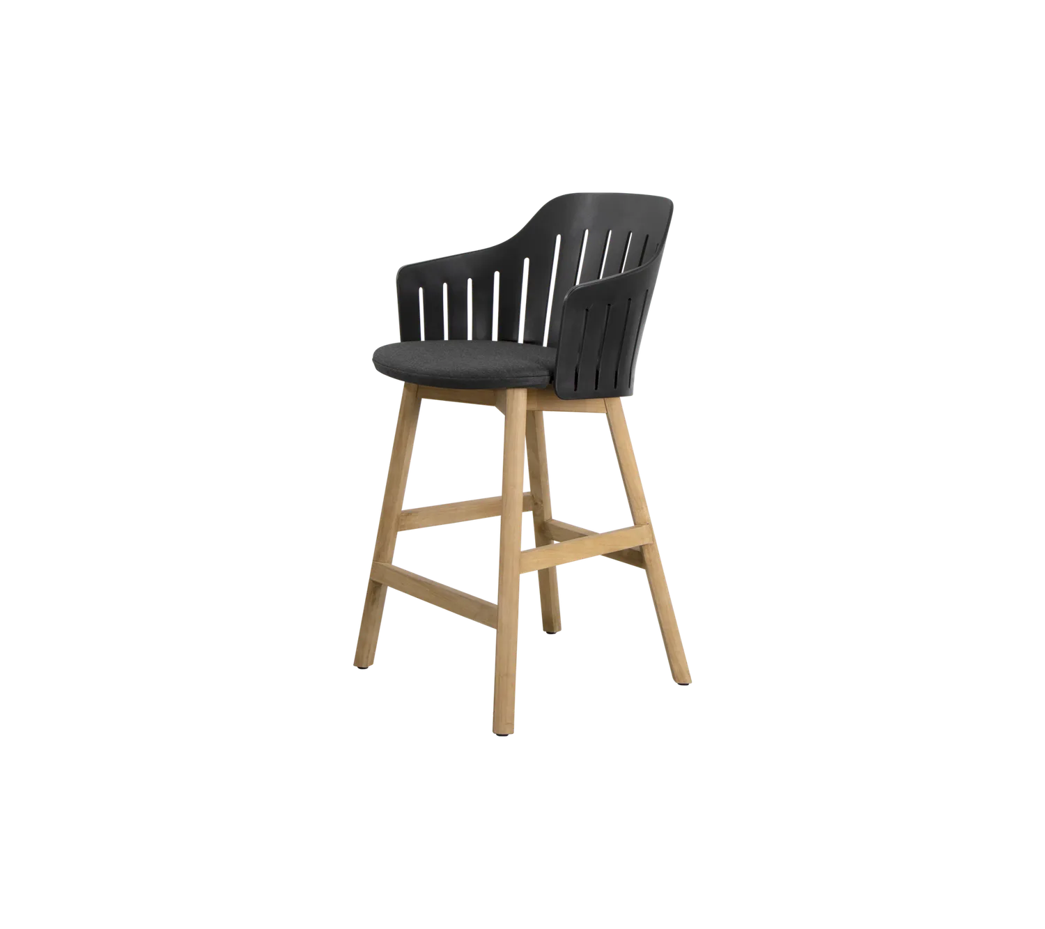 Cane-line Choice Counter Chair Barstuhl Schwarz Teak wetterfest