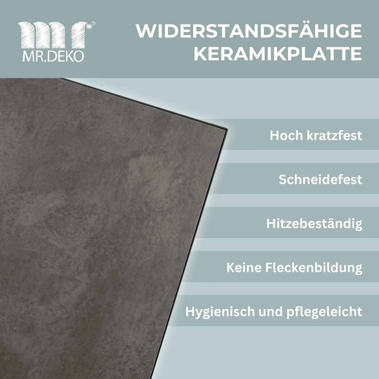 MR.DEKO Almeria 200x90 Gartentisch Keramik wetterfest
