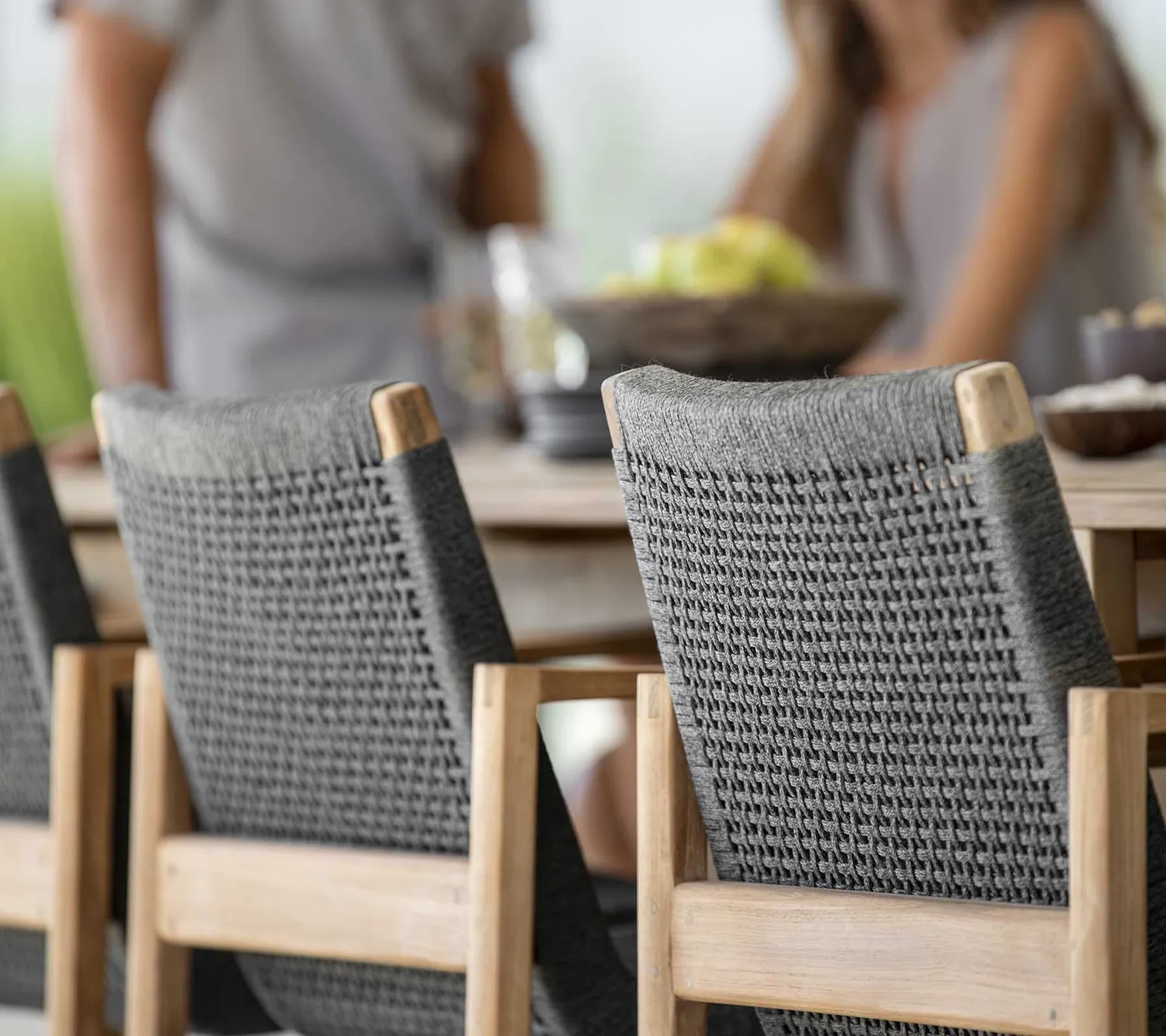 Cane-line Endless Chair Gartenstuhl Soft Rope Dunkelgrau Teak