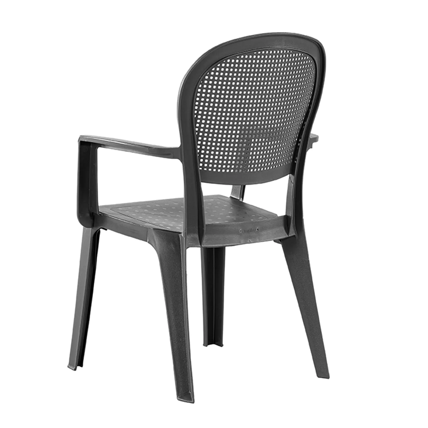 Grosfillex Madras Gartensessel Anthrazit Rillenlehne