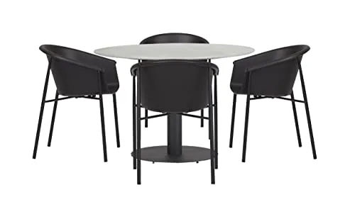 Envy Gartenmöbel-Set rund 110 cm grau 4 Personen Kunststoff