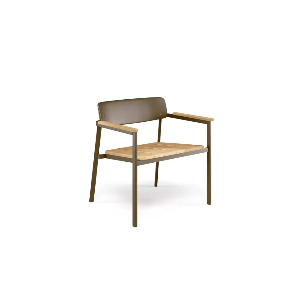 Emu Heaven Loungesessel Shine Aluminium mit Teakarmlehnen