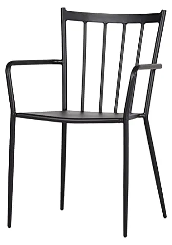 Envy Gartenmöbel-Set 6 Personen 200 cm schwarz stapelbar