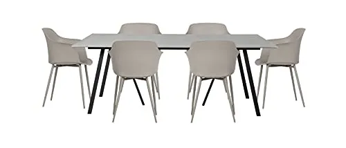 Envy Gartenmöbel-Set 6 Personen 200 cm feuersteingrau