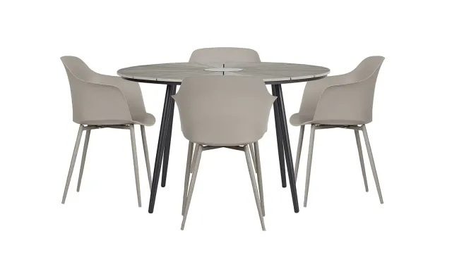 Envy Gartenmöbel-Set 4 Personen rund grau 120 cm