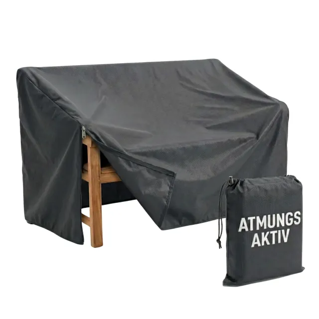 MR.DEKO Aero Protect Schutzhülle Gartenbank 130 cm Dunkelgrau