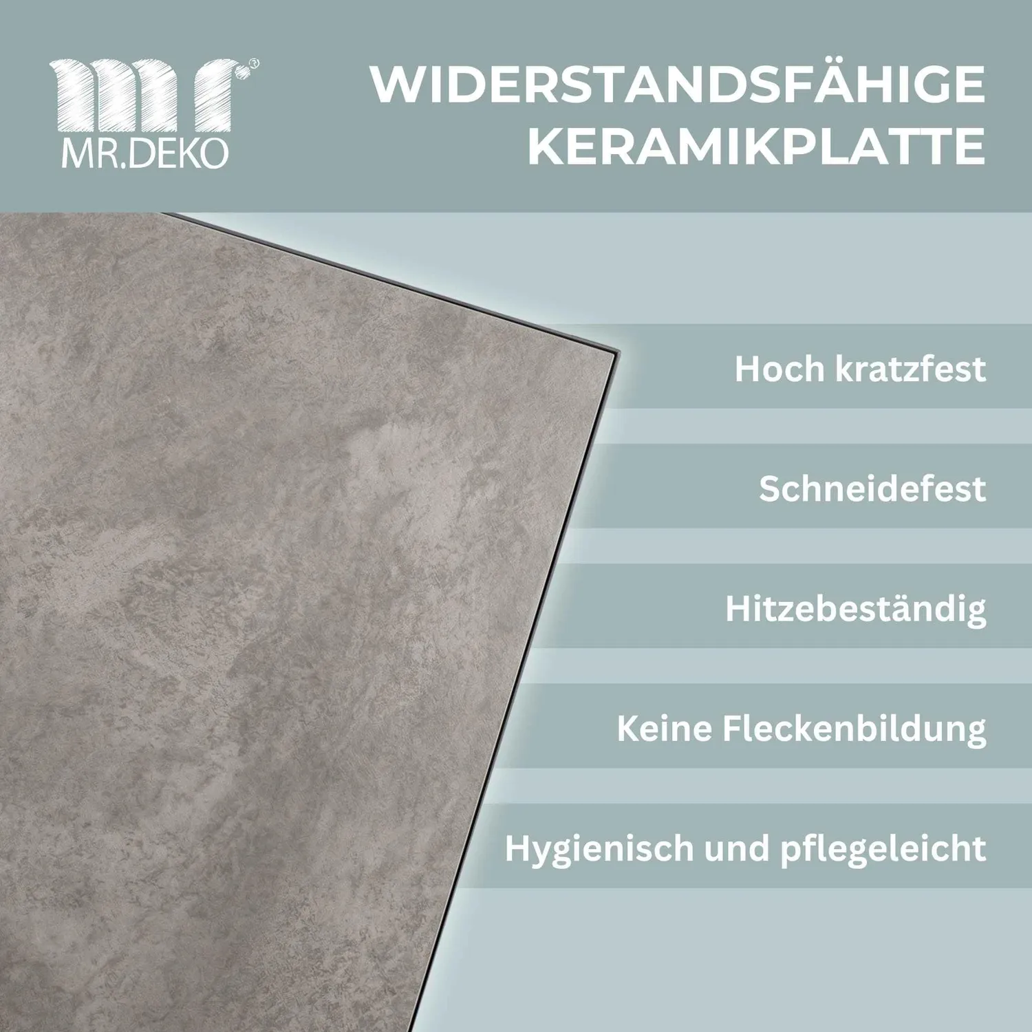 MR.DEKO Valor 160/210x90 cm Gartentisch ausziehbar hellgrau Keramikplatte
