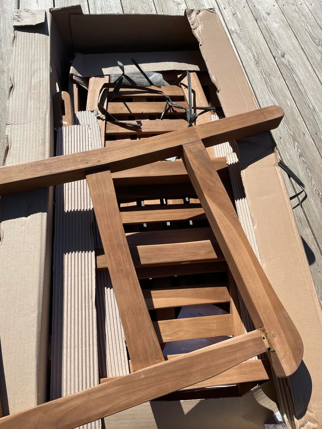 MR.DEKO Bradford Gartenbank 2-Sitzer Teak 120 cm wetterfest