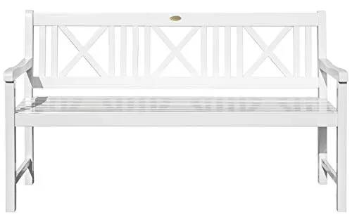 Garden Pleasure Lübeck 3-Sitzer Gartenbank Weiß Washed 160 cm