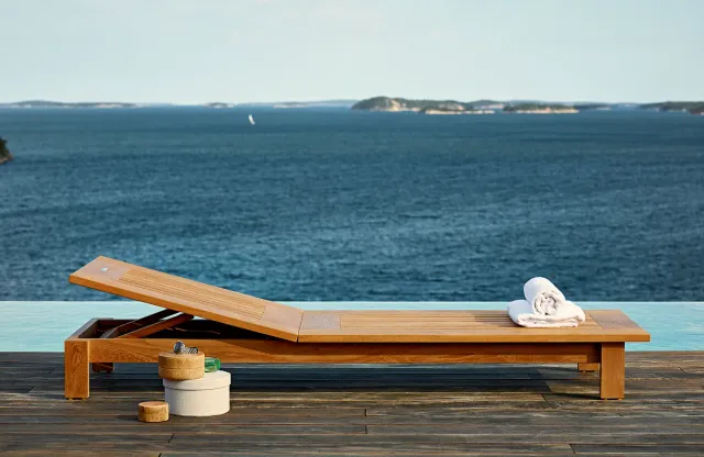 Skargaarden Skanör Sonnenliege Teak Sunbrella