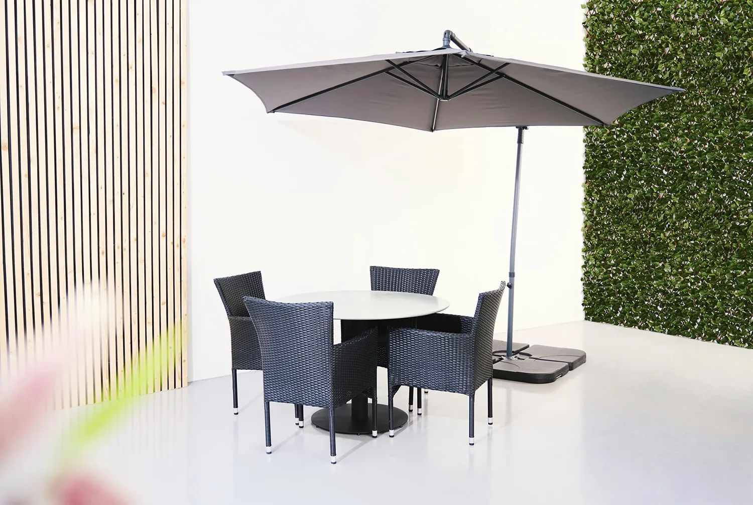 Envy Gartenmöbel-Set 4 Pers. Tisch 110 cm Grau Durafit