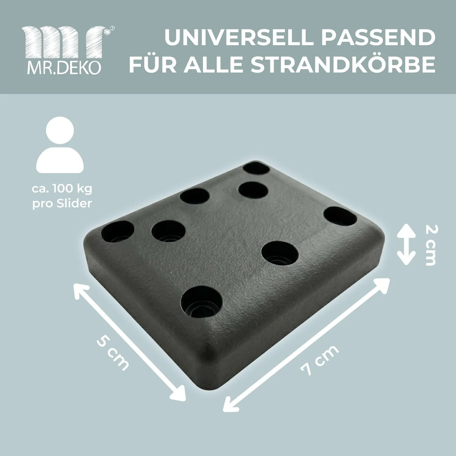 MR.DEKO Strandkorb PE Gleiter 4er-Set Möbelgleiter Kunststoff