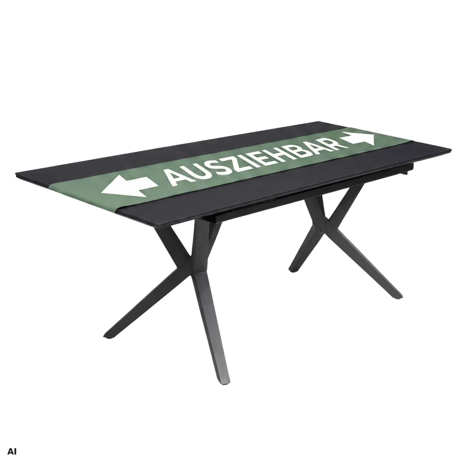 MR.DEKO Valor 160/210x90 cm Gartentisch ausziehbar hellgrau Keramikplatte
