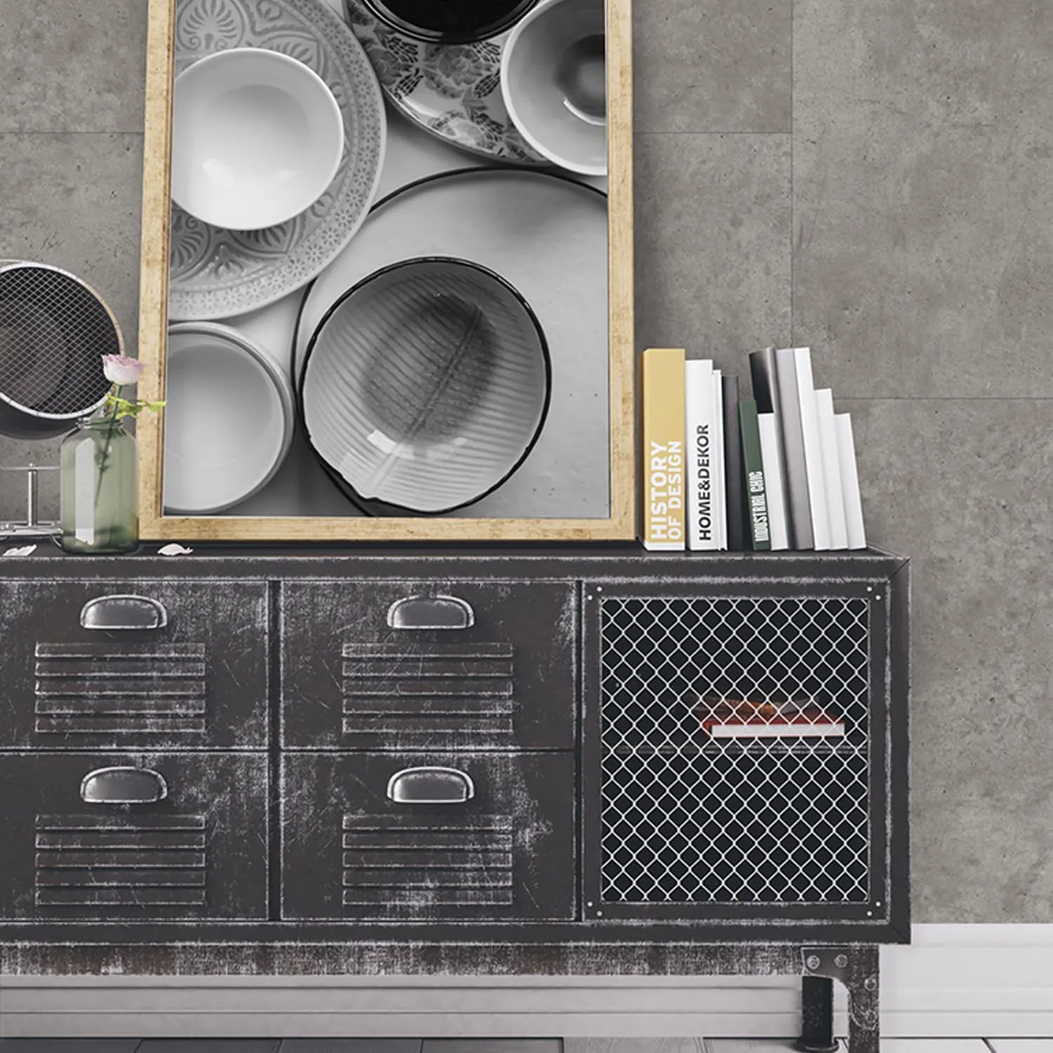 Grosfillex Gx Wall+ Concrete Wandpaneele Grau Beton