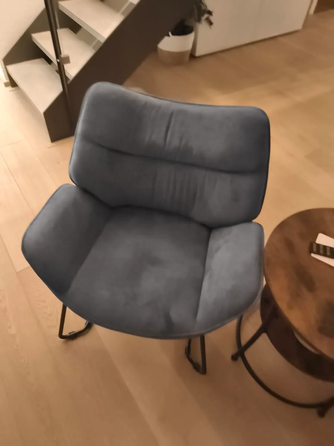 MR.DEKO Aliano Loungesessel Blau Stoff 73cm 125kg