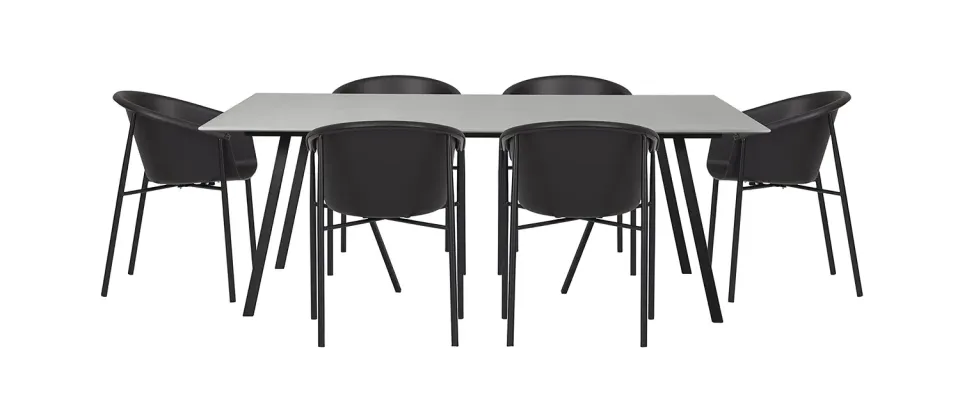 Envy Gartenmöbel-Set 6 Personen 200 cm Kunststoff grau