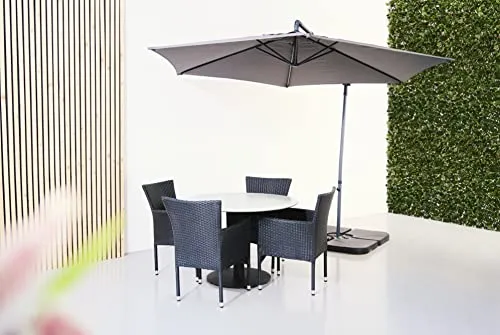 Envy Gartenmöbel-Set 4 Pers. Tisch 110 cm Grau Durafit
