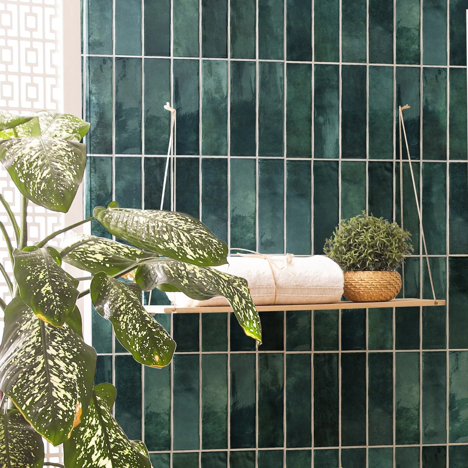 Grosfillex Element 3D Vertical Tiles Wandpaneel Lagoon glänzend