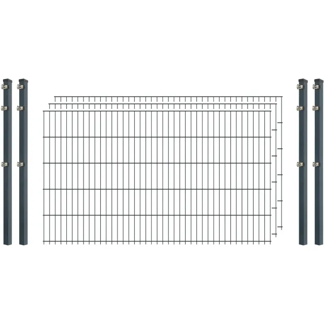 Industrie Doppelstab Zaunset 8/6/8 Anthrazit 7,5 m