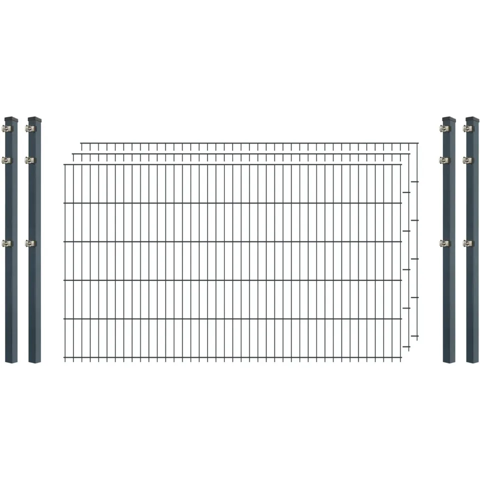Industrie Doppelstab Zaunset 8/6/8 Anthrazit 7,5 m