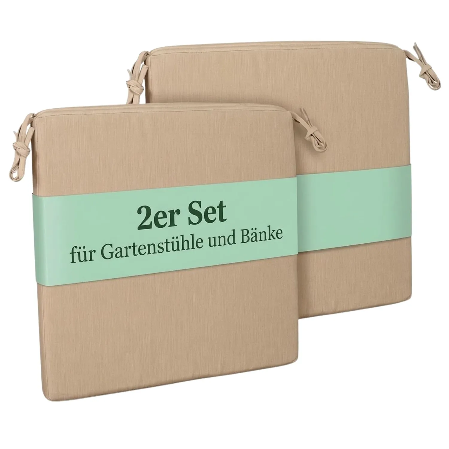 MR.DEKO Sitzkissen 2er Set 50x50 cm Grau waschbar
