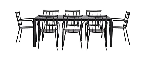Envy Gartenmöbel-Set 8 Personen 200 cm Sprossenlehne grau