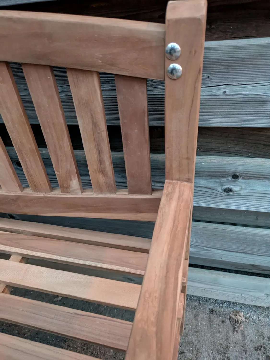 MR.DEKO Bradford Gartenbank 2-Sitzer Teak 120 cm wetterfest