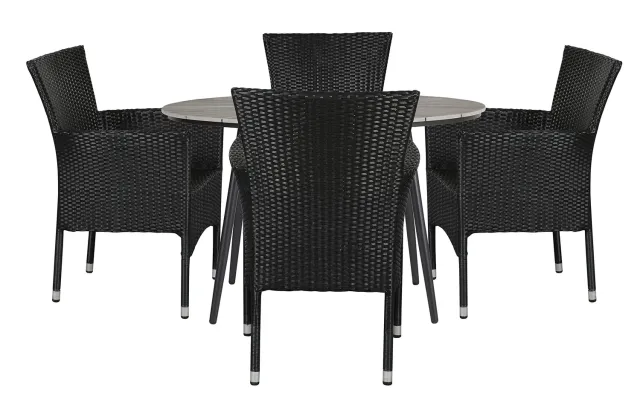 Envy Gartenmöbel-Set rund 120 cm grau für 4 Personen Marmor